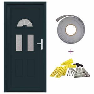 vidaXL Porta Frontale Antracite PVC