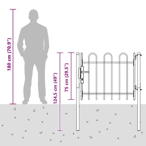 vidaXL Cancello per recinzione Grigio 100 x 75 cm