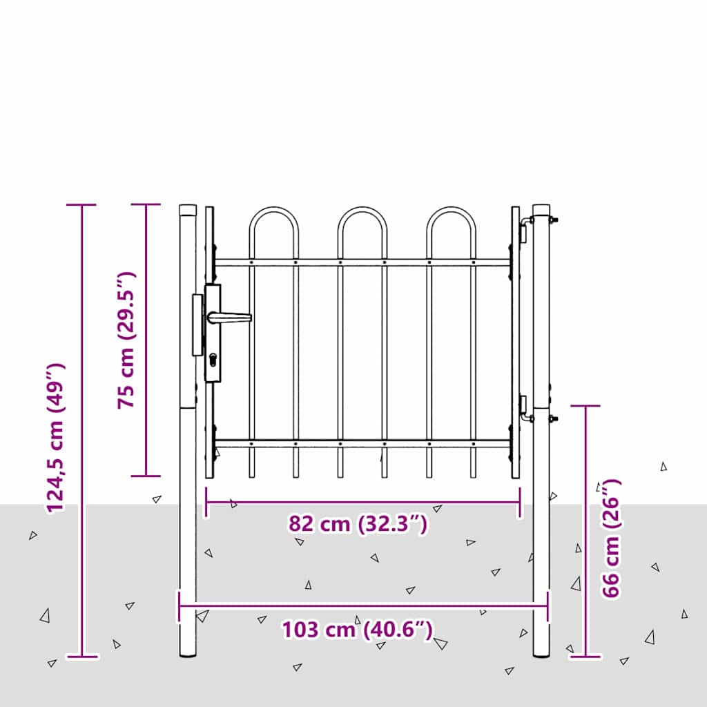 vidaXL Cancello per recinzione Grigio 100 x 75 cm