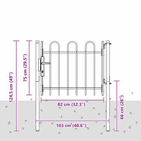 vidaXL Cancello per recinzione Grigio 100 x 75 cm