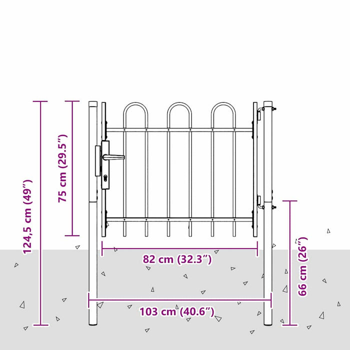 vidaXL Cancello per recinzione Grigio 100 x 75 cm