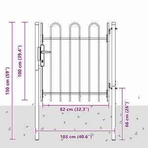 vidaXL Cancello per recinzione Grigio 100 x 100 cm