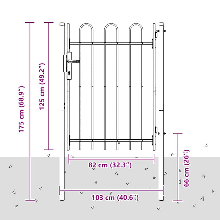 vidaXL Cancello per recinzione Grigio 100 x 120 cm