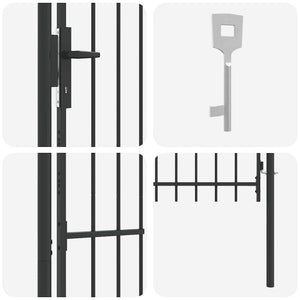 Cancello per recinzione Grigio 100 x 150 cm 42008869