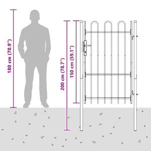 Cancello per recinzione Grigio 100 x 150 cm 42008869