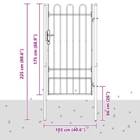 vidaXL Cancello per recinzione Grigio 100 x 175 cm