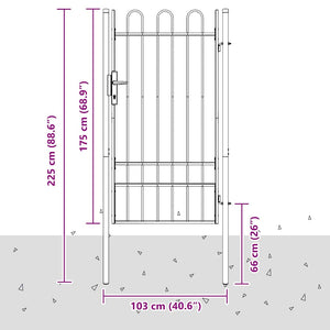 vidaXL Cancello per recinzione Grigio 100 x 175 cm