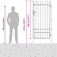 Cancello per recinzione Grigio 100 x 200 cm 42008871