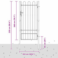 Cancello per recinzione Grigio 100 x 200 cm 42008871