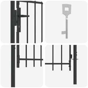 vidaXL Cancello per recinzione Grigio 100 x 100 cm