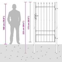 vidaXL Cancello per recinzione Grigio 100 x 175 cm