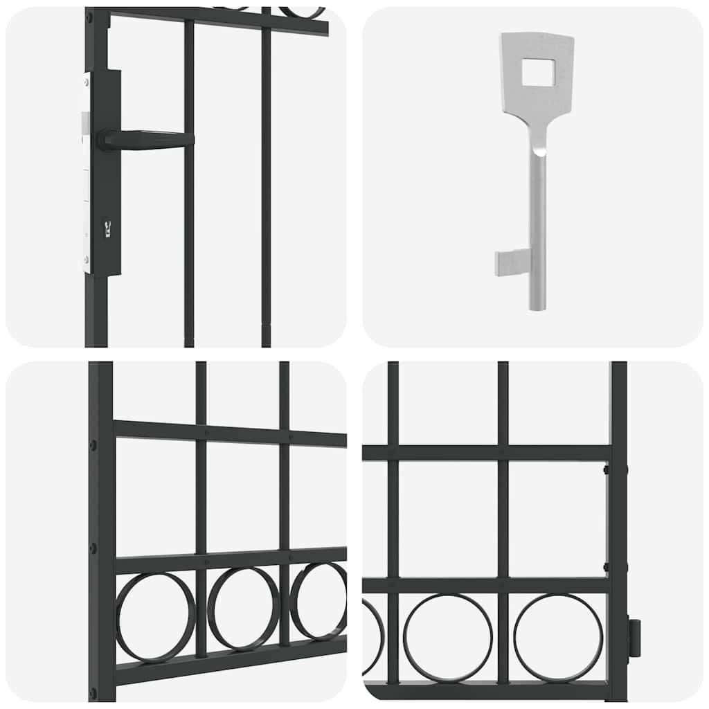 vidaXL Cancello per recinzione Grigio 89 x 200 cm Acciaio