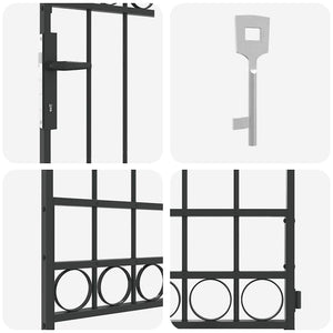 vidaXL Cancello per recinzione Grigio 89 x 200 cm Acciaio