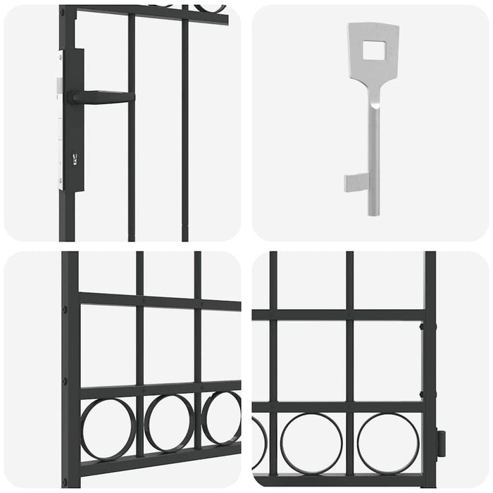 vidaXL Cancello per recinzione Grigio 89 x 200 cm Acciaio