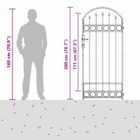 vidaXL Cancello per recinzione Grigio 89 x 200 cm Acciaio