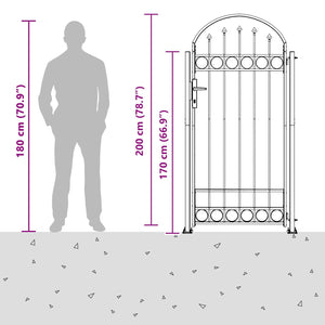 Palo della recinzione Grigio 200 x 88 x 14 cm Acciaio 42008887