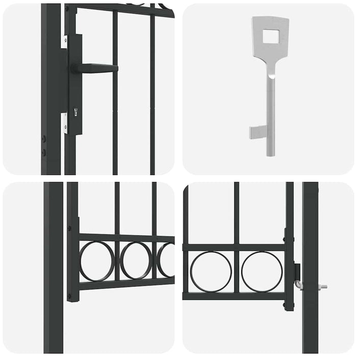vidaXL Cancello per recinzione Grigio 100 x 125 cm