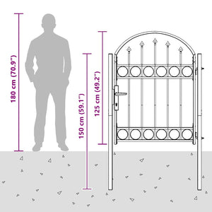 vidaXL Cancello per recinzione Grigio 100 x 125 cm