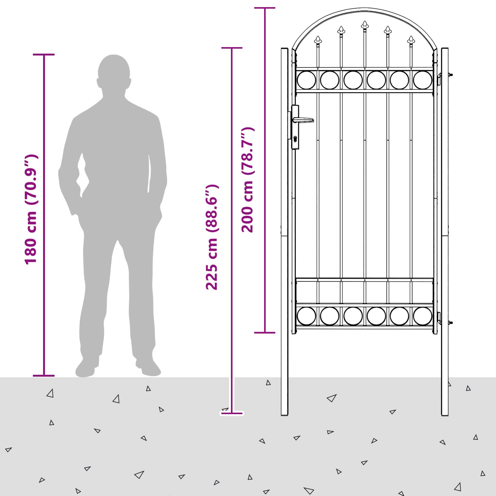 Cancello per recinzione con blocco Grigio 100 x 195 cm 42008929