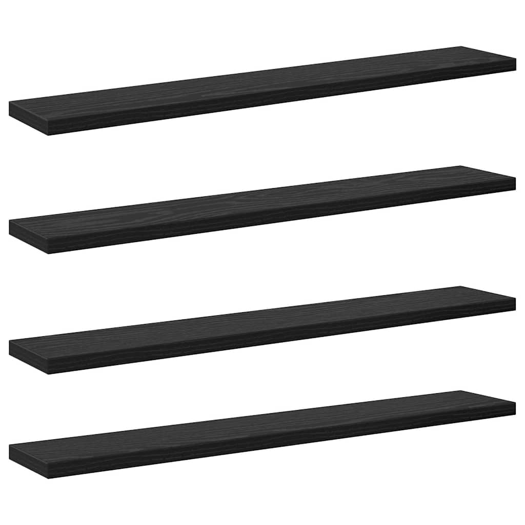 Scaffale 4 pcs Nero 60 x 10 x 1.5 cm Legno multistrato 875051