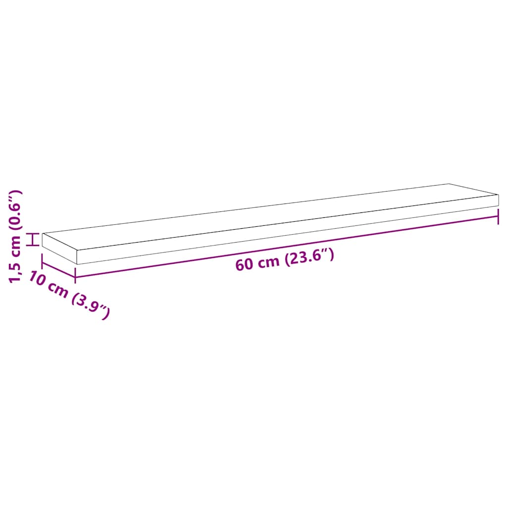 Scaffale 4 pcs Nero 60 x 10 x 1.5 cm Legno multistrato 875051