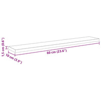 Scaffale 4 pcs Nero 60 x 10 x 1.5 cm Legno multistrato 875051