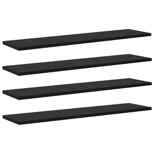 vidaXL Scaffale 4 pcs Nero 80 x 20 x 1.5 cm Legno multistrato