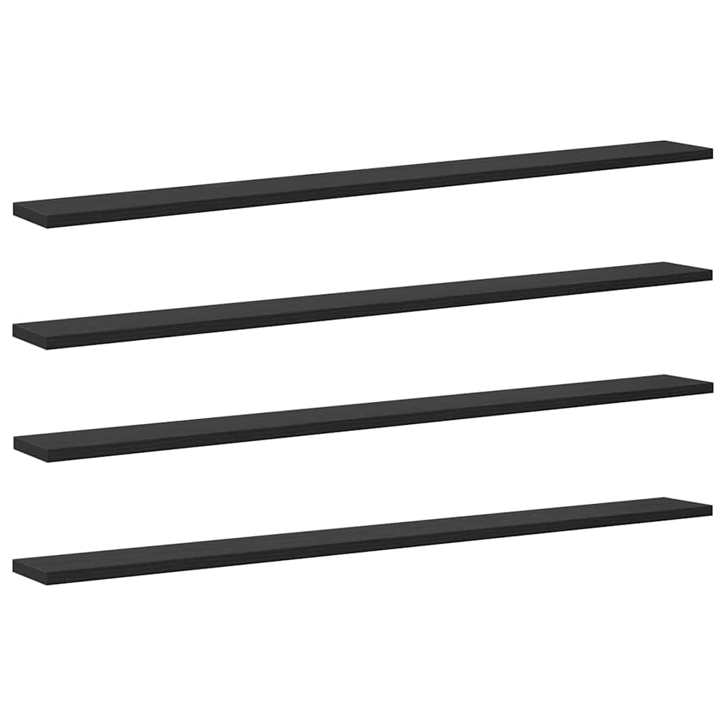 Scaffale 4 pcs Nero 100 x 10 x 1.5 cm Legno multistrato 875065