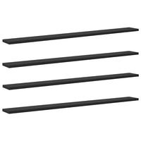 vidaXL Scaffale 4 pcs Nero 100 x 10 x 1.5 cm Legno multistrato