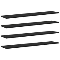 vidaXL Scaffale 4 pcs Nero 100 x 20 x 1.5 cm Legno multistrato
