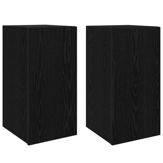 Mobile TV da Parete 2 pz-Set di 2 Mobile TV a Muro-Credenza TV Rovere Nero 30,5 x 30 x 60 cm