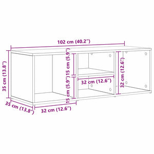 Párnázott tárolópad Rovere nero 102 x 35 x 35 cm 875071