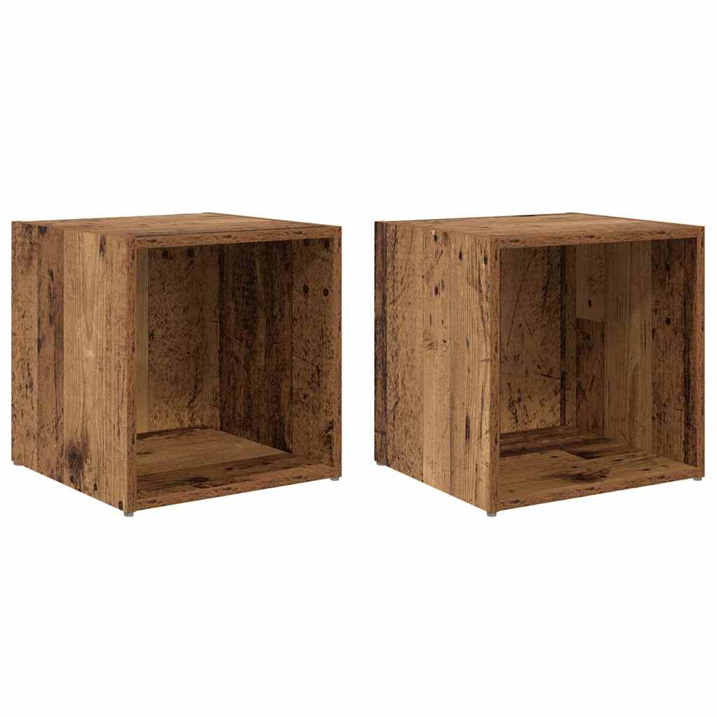 Set mobile TV 2 pz-Set di 2 Credenza per TV Legno vecchio 37 x 35 x 37,5 cm