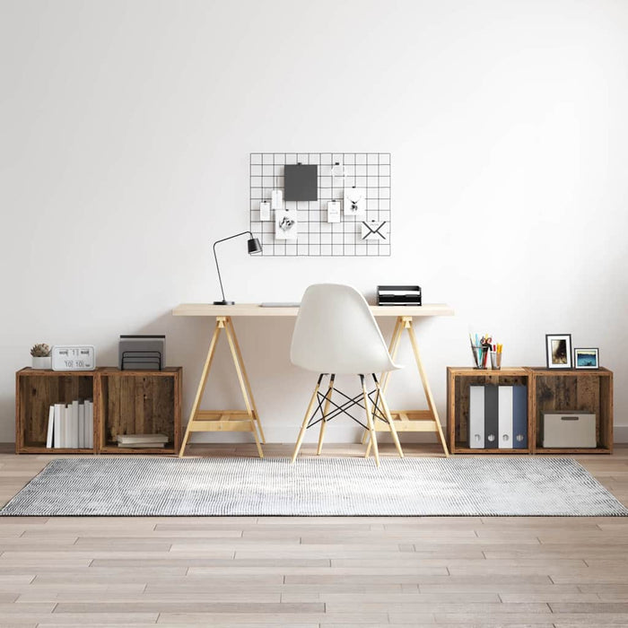 Set mobile TV 4 pz-Set di 4 Credenza per TV Legno vecchio 37 x 35 x 37,5 cm