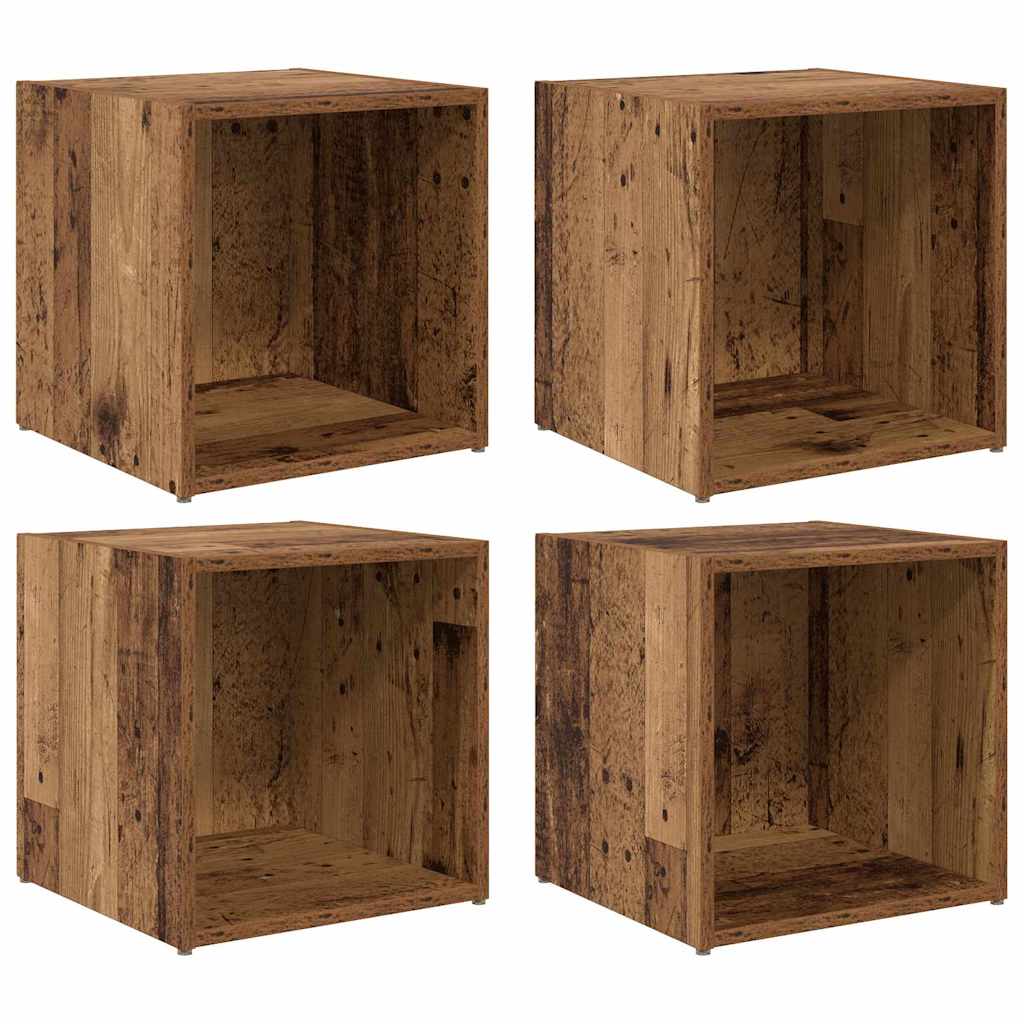 Set mobile TV 4 pz-Set di 4 Credenza per TV Legno vecchio 37 x 35 x 37,5 cm