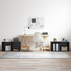 Set mobile TV 4 pz-Set di 4 Credenza per TV Nero 37 x 35 x 37,5 cm Legno multistrato