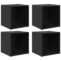 Set mobile TV 4 pz-Set di 4 Credenza per TV Nero 37 x 35 x 37,5 cm Legno multistrato