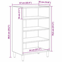 vidaXL Credenza rovere artigianale 57 x 35 x 89.5 cm Legno multistrato