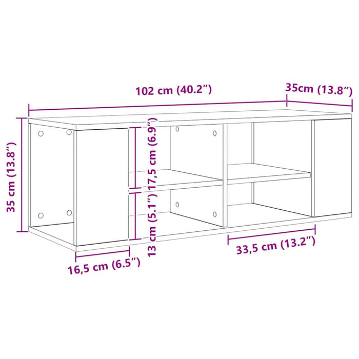 Mobile TV da Muro-Credenza TV-Console TV Rovere nero 102 x 35 x 35 cm