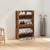 vidaXL Armadi per scarpe da muro Altro Legno antico Legno multistrato