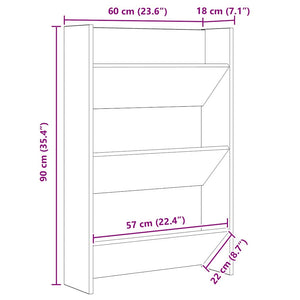 vidaXL Armadi per scarpe da muro Altro 2 pcs rovere artigianale