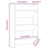 Armadi per scarpe da muro Altro Rovere nero Legno multistrato 875150