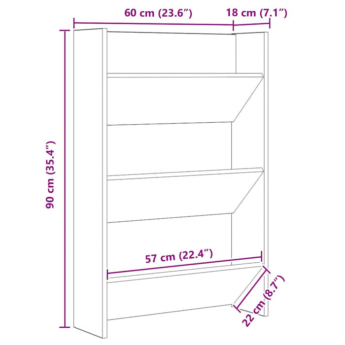 Armadi per scarpe da muro Altro Rovere nero Legno multistrato 875150