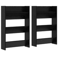 Armadi per scarpe da muro 2 pcs Rovere nero Legno multistrato 875151