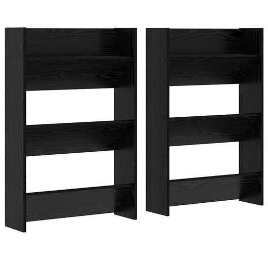 Armadi per scarpe da muro 2 pcs Rovere nero Legno multistrato 875151