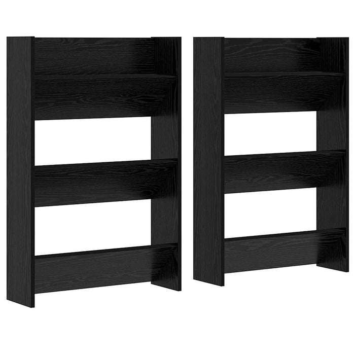 Armadi per scarpe da muro 2 pcs Rovere nero Legno multistrato 875151