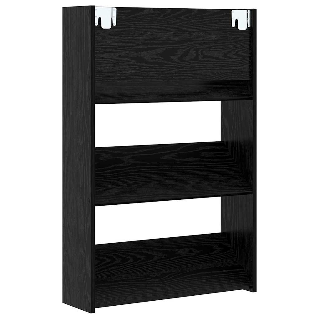 Armadi per scarpe da muro 2 pcs Rovere nero Legno multistrato 875151