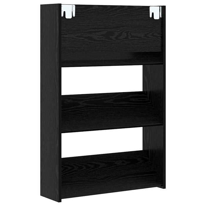 Armadi per scarpe da muro 2 pcs Rovere nero Legno multistrato 875151