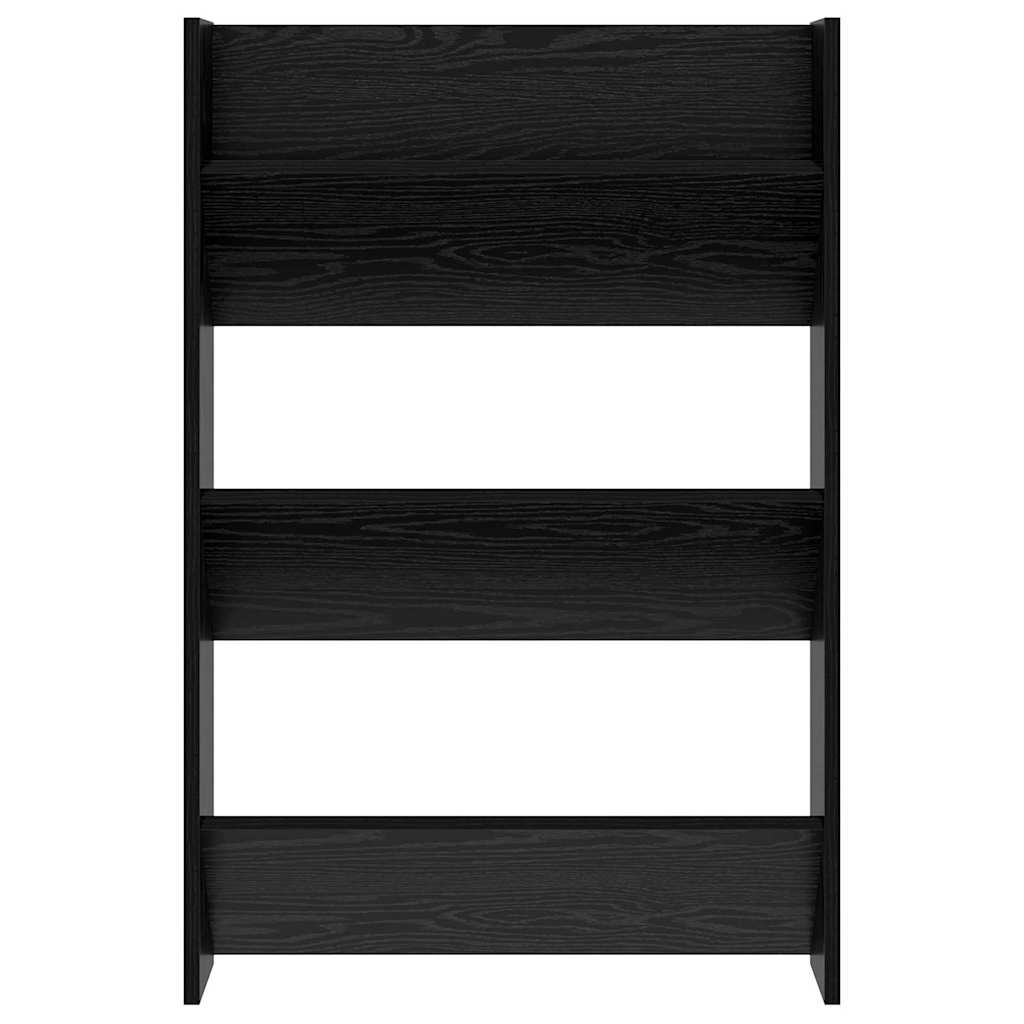 vidaXL Armadi per scarpe da muro 2 pcs Rovere nero Legno multistrato