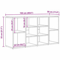 vidaXL Panca per scarpe Altro rovere artigianale 103 x 30 x 54.5 cm